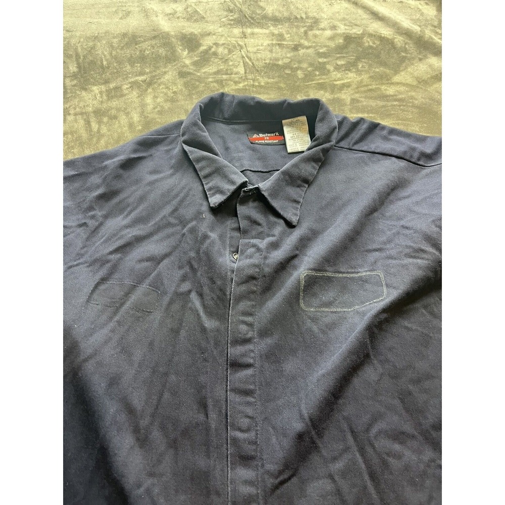 Bulwark FR Mens Navy Blue‎ Flame Resistant Work Shirt SLS2NV5 CAT 2 4XL-RG 4XL